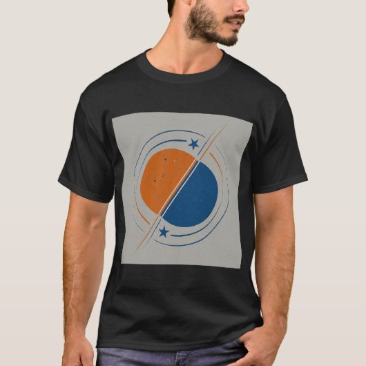 "Celestial Ballet: Binary Star System T-shirt (Voorkant)