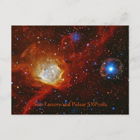 Celestial Bauble - Nebula N90 en Pulsar SXP1062 Briefkaart (Voorkant)