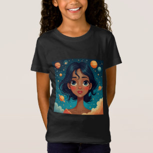 Celestial Beauty Art Print – Dromerige Space Girl T-shirt