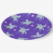Celestial Beauty Blue Pegasus op Paarse achtergron Papieren Bordje (Gekanteld)