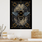 Celestial Bee Poster - Gotische Botanische Insecte (Keuken)