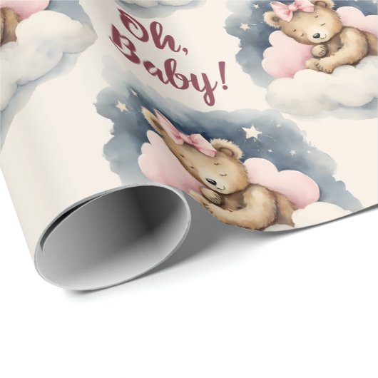 Celestial Beer Meisje Oh Baby Baby shower Cadeaupapier (Rol Hoek)