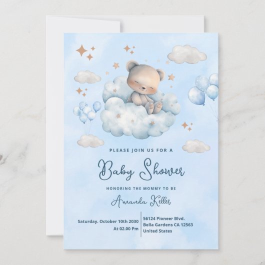 Celestial Beer op Cloud Baby shower Kaart (Voorkant)