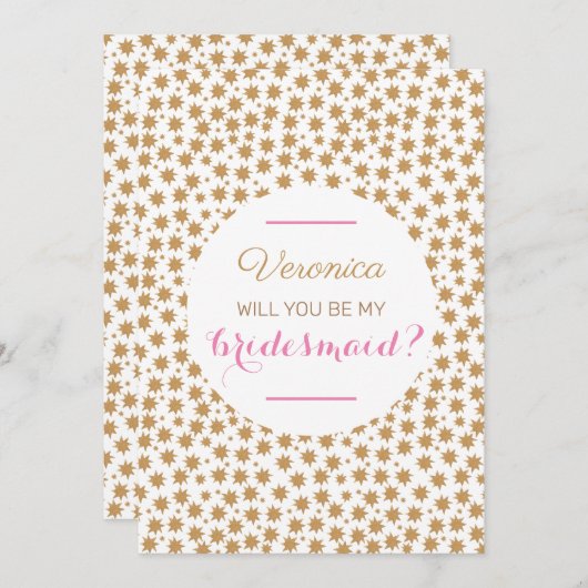 Celestial ben je mijn bruidsroze wit kaart (Voorkant / Achterkant)