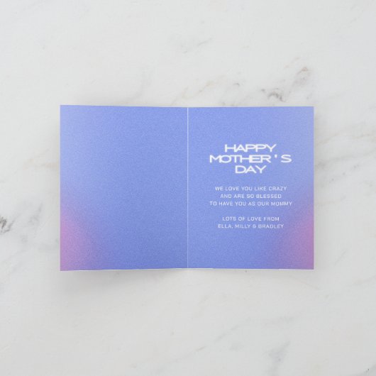 Celestial BESTE MAMMIE OOIT Moederdag Foto Feestdagen Kaart (Binnen)