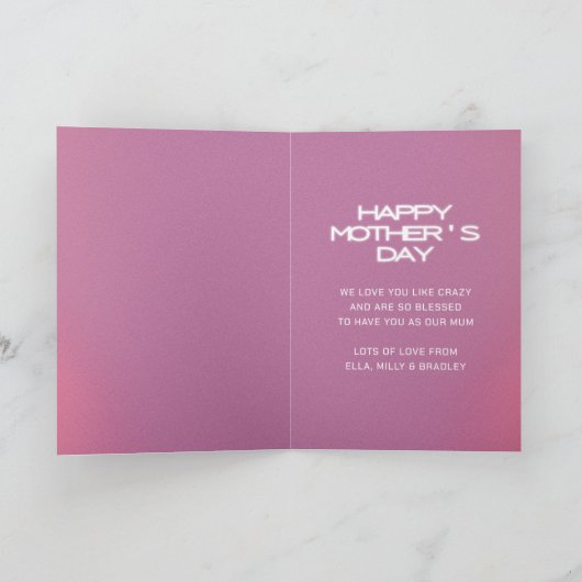 Celestial BESTE MUM OOIT Moederdag Foto Feestdagen Kaart (Binnen)