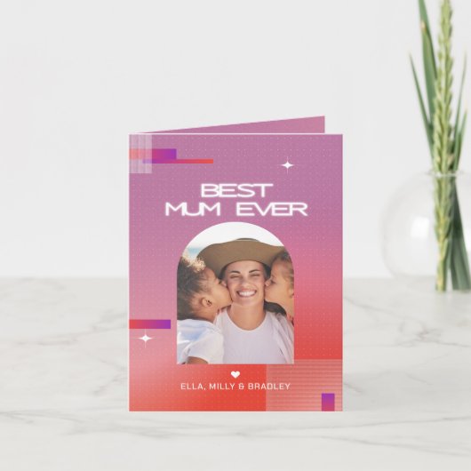 Celestial BESTE MUM OOIT Moederdag Foto Feestdagen Kaart (Voorkant)