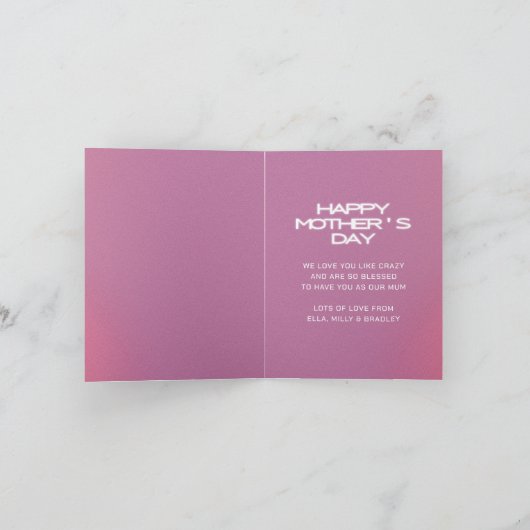 Celestial BESTE MUM OOIT Moederdag Foto Feestdagen Kaart (Binnen)