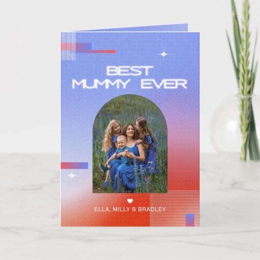 Celestial BESTE MUMMY OOIT Moederdag Foto Feestdagen Kaart (Voorkant)