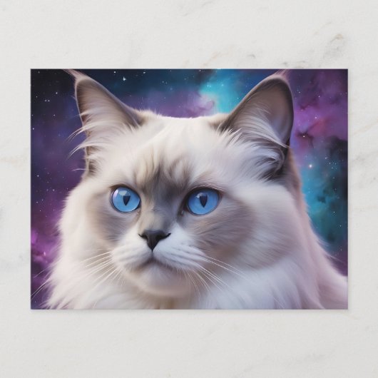 Celestial Birman Cat Portrait Briefkaart (Voorkant)