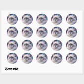 Celestial Birman Cat Portrait Ronde Sticker (Vel)