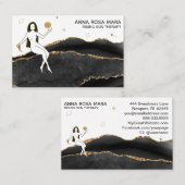 *~* Celestial Black Agate - Gold Glitter Goddess Visitekaartje (Voorkant / Achterkant)