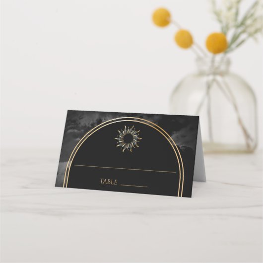 Celestial Black Arch Galaxy Place Card Plaatskaartje (Voorkant)