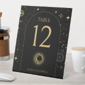 Celestial Black Arch Mystiek Tafelnummer Reclamebord Met Voetstuk (Insitu)