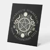 Celestial Black Business Reclamebord Met Voetstuk (Voorkant)