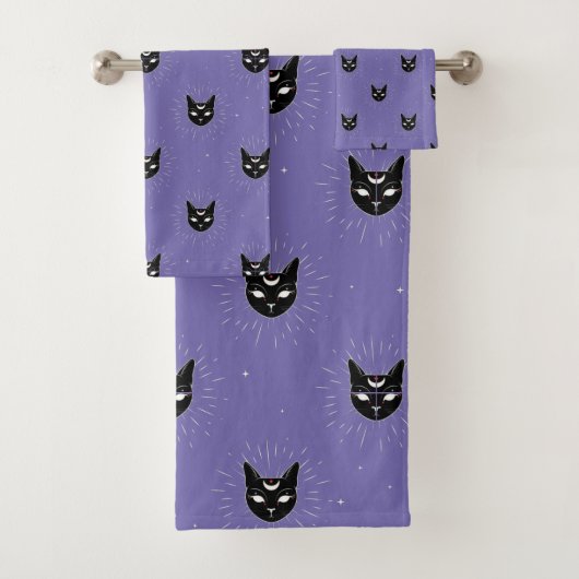 Celestial Black Cat Bad Handdoek (Insitu)