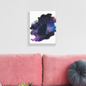 Celestial Black Cat Mystical Spirit Animal Cosmic Canvas Afdruk (Insitu (Woonkamer))