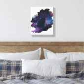 Celestial Black Cat Mystical Spirit Animal Cosmic Canvas Afdruk (Insitu (Slaapkamer))