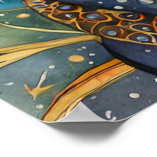 Celestial Black Cat SRT Kosmische Kat Magic Spirit Poster (Hoek)