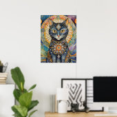 Celestial Black Cat SRT Kosmische Kat Magic Spirit Poster (Thuiskantoor)