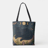 Celestial Black Cat Tote Bag (Achterkant)