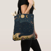 Celestial Black Cat Tote Bag (Dichtbij)