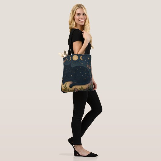 Celestial Black Cat Tote Bag (Op model)