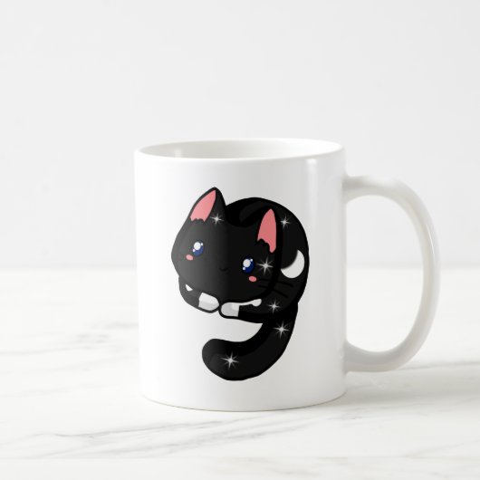 Celestial Black Cat Voor Kat en Sterliefhebbers Koffiemok (Rechts)