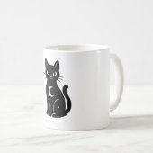 Celestial Black Cat with Crescent Moon | Mystical  Koffiemok (Voorkant rechts)
