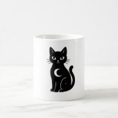 Celestial Black Cat with Crescent Moon | Mystical  Koffiemok (Center)
