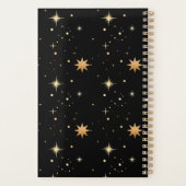 Celestial Black en Faux Gold Moon Sun Naam Jaar Planner (Achterkant)