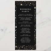 Celestial Black en Gold Wedding Programma's (Achterkant)