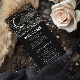 Celestial Black en Gold Wedding Programma's