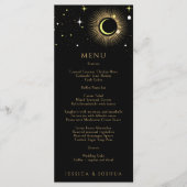 Celestial Black Galaxy Star Dust bruiloft Menu (Voorkant)
