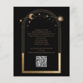 Celestial Black Gold QR Code Quinceañera Flyer (Achterkant)