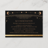 Celestial Black Gold Sun Moon Stars Accommodatie Informatiekaartje (Voorkant)
