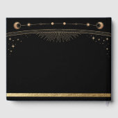 Celestial Black Gold Sun Moon Stars Wedding  Gastenboek (Achterkant)