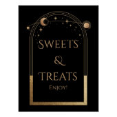 Celestial Black Gold Verjaardag snoep en lekkernij Perfect Poster (Voorkant)