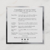 Celestial Black Ink Tattoo Nazorg Instructies Vierkante Visitekaartje (Achterkant)