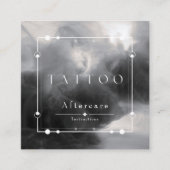 Celestial Black Ink Tattoo Nazorg Instructies Vierkante Visitekaartje (Voorkant)