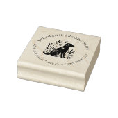 Celestial Black Lab Floral Return Address Stamp Rubberstempel (Stempel)