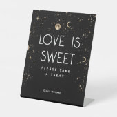 Celestial Black Love is een mooie bruiloft Reclamebord Met Voetstuk (Voorkant)