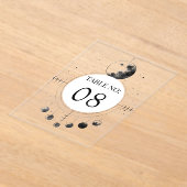 Celestial Black Moon Wedding Acrylic Table Number Acryl Uitnodigingen (Laagn)