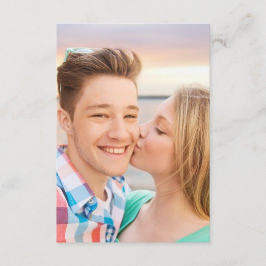 Celestial Black Paarse Budget QR Code RSVP Foto Informatiekaartje (Achterkant)