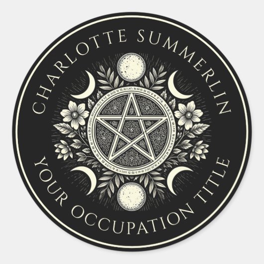 Celestial Black Ronde Sticker (Voorkant)