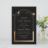 Celestial Black Save The Date Verjaardag Quinceane (Staand voorkant)