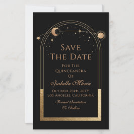 Celestial Black Save The Date Verjaardag Quinceane