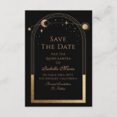 Celestial Black Save The Date Verjaardag Quinceane (Voorkant)