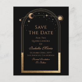 Celestial Black Save The Date Verjaardag Quinceane
