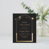 Celestial Black Save The Date Verjaardag Quinceane (Staand voorkant)